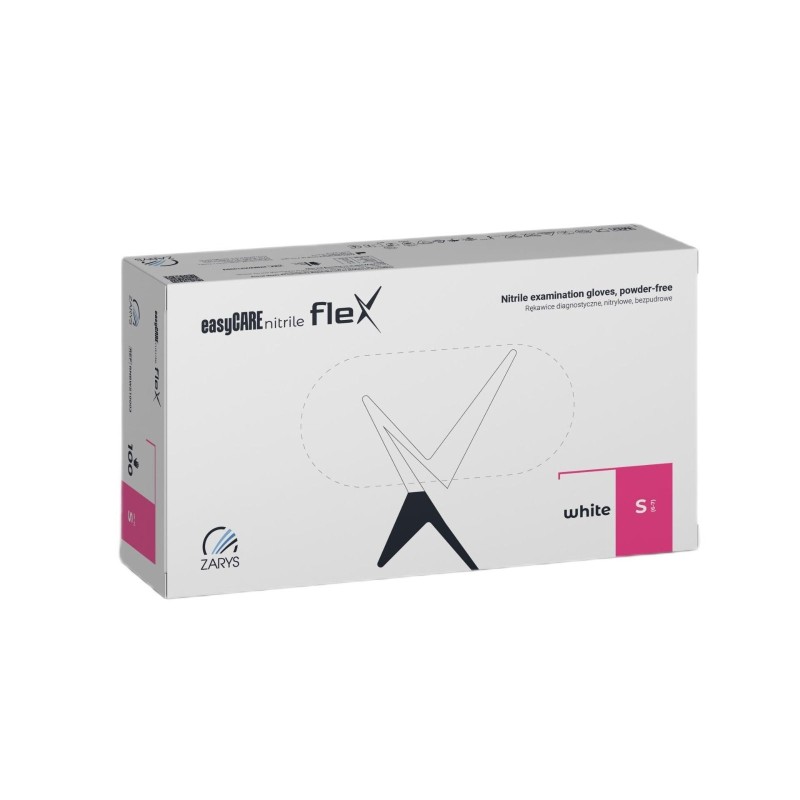 Rękawice Nitrylowe Białe EasyCare Flex 100 szt.