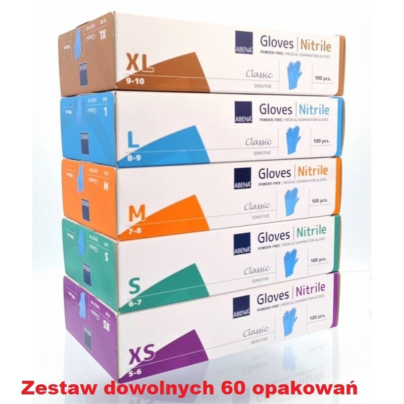 Rękawice Nitrylowe Abena 60 opakowań